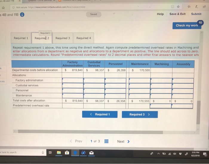 Solved 10 Check my work Problem 4B-6 Step-Down Method versus | Chegg.com