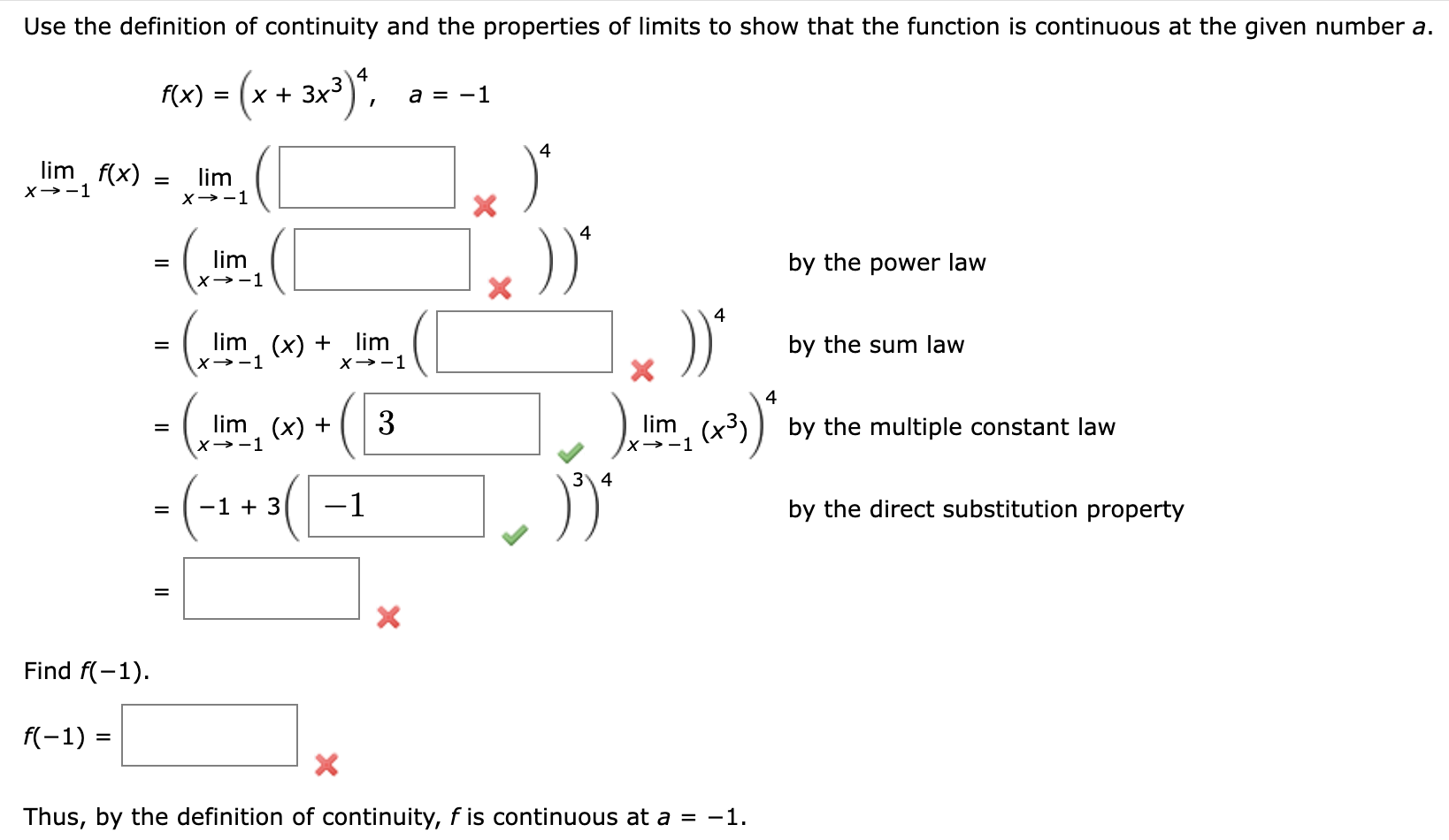 Solved Use the definition of continuity and the properties | Chegg.com
