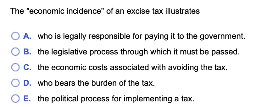 Solved Consider an excise tax imposed on daily parking | Chegg.com