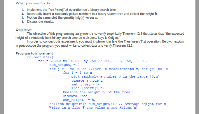 Java program to create a binary search tree and | Chegg.com