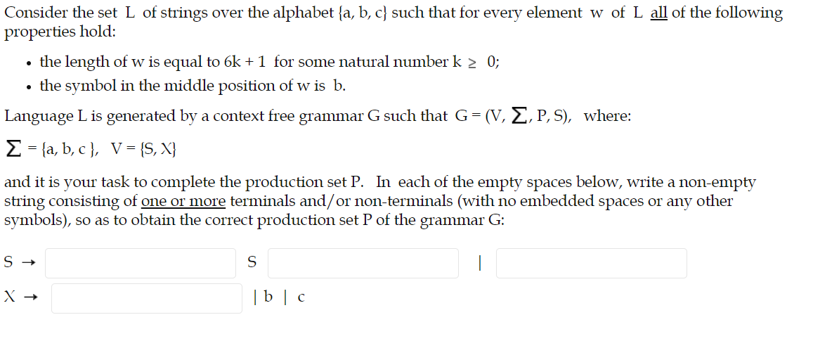 Solved Consider The Set L Of Strings Over The Alphabet A Chegg Com