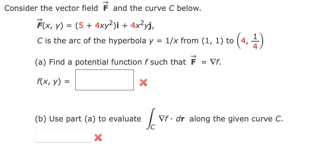 Solved Consider the vector field F and the curve C below. | Chegg.com