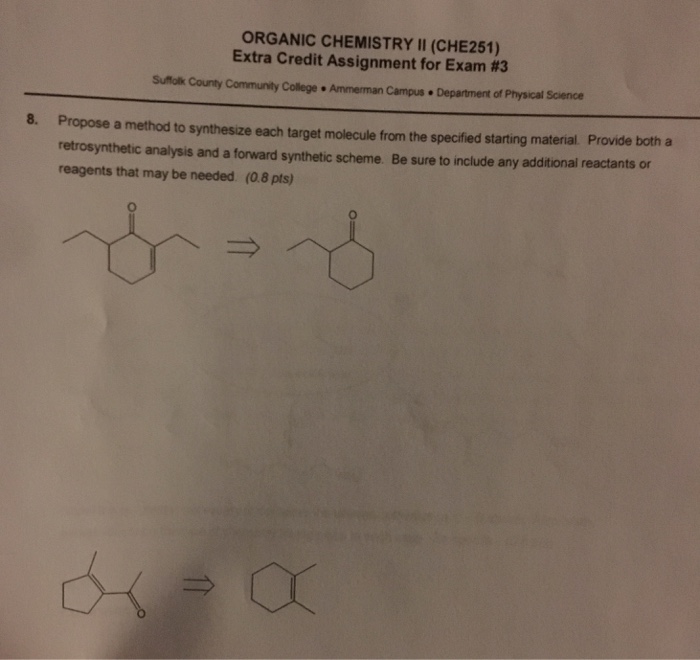 extra credit assignment chemistry