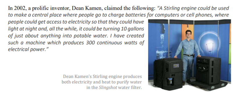 Gå forud handling Afledning In 2002, a prolific inventor, Dean Kamen, claimed the | Chegg.com