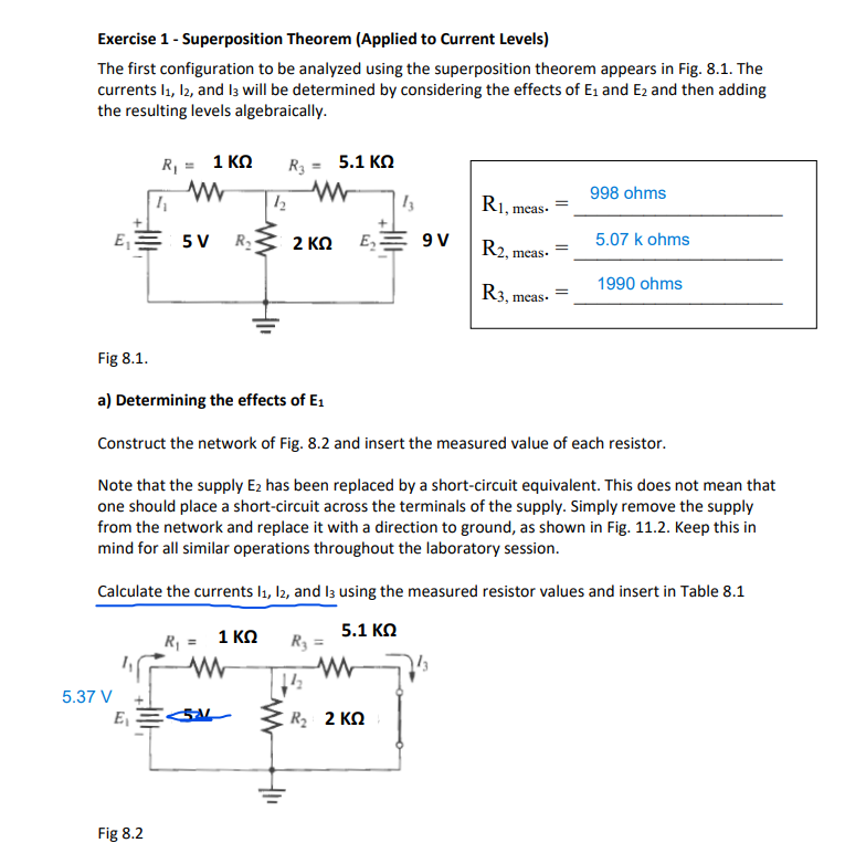 Solved Exercise 1 - Superposition Theorem (Applied to | Chegg.com
