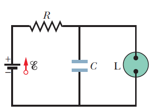 Solved Figure 27-64 shows the circuit of a flashing lamp, | Chegg.com