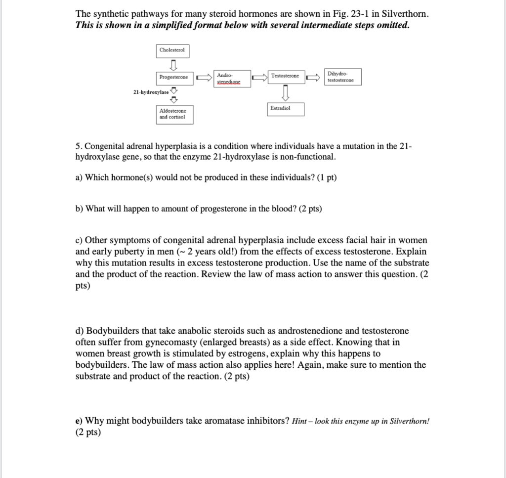 Solved The Synthetic Pathways For Many Steroid Hormones A