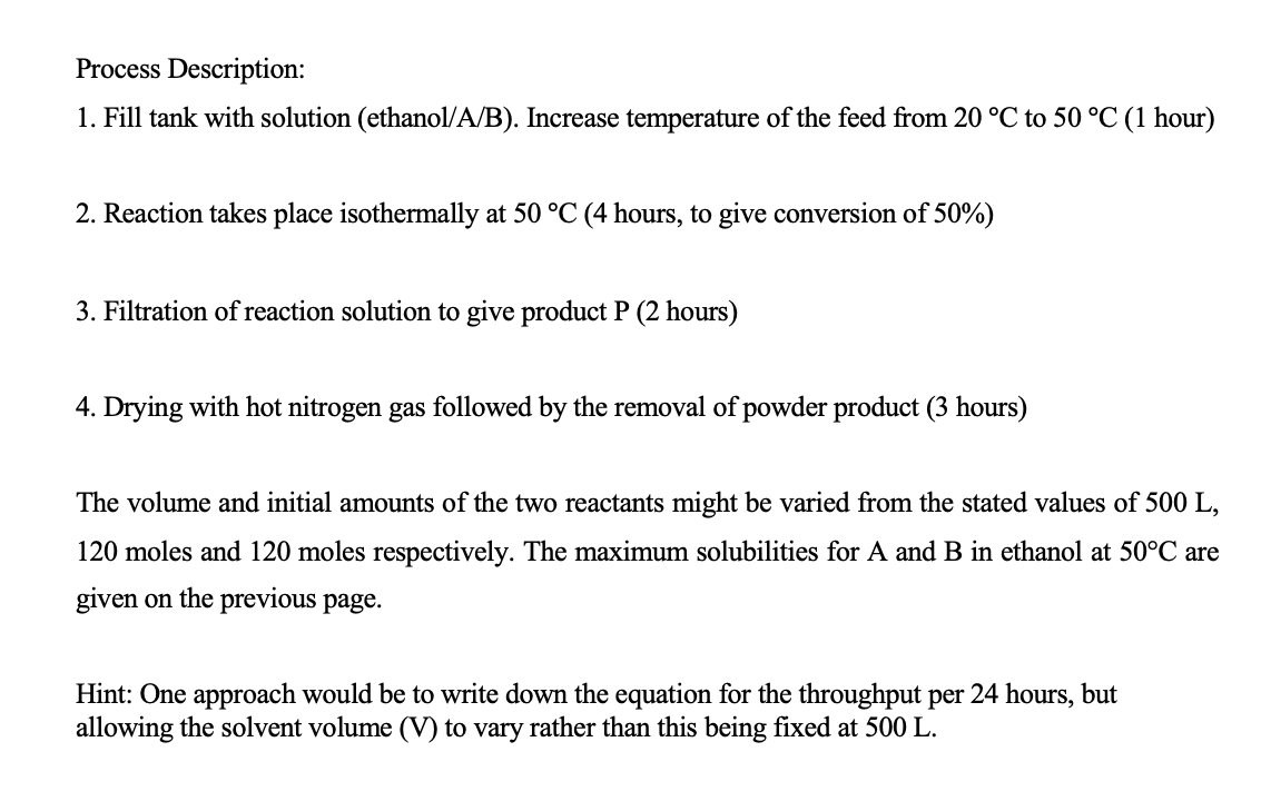 Process Description:Fill tank with solution | Chegg.com