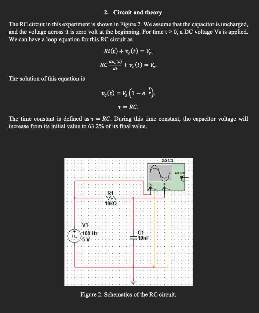 Solved Lab 8. Transient Response of an RC circuit 1. | Chegg.com