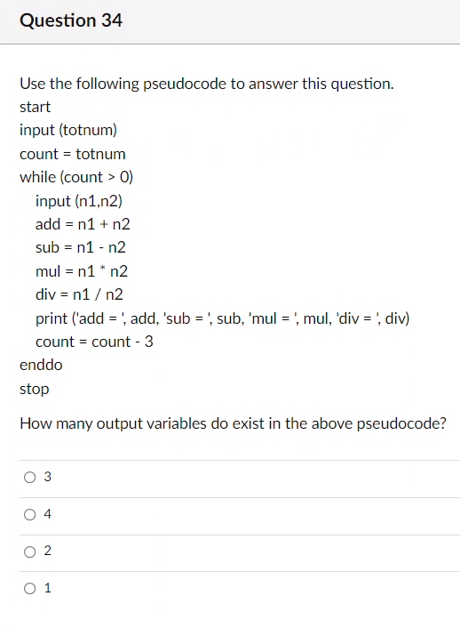 Solved Question 14 What is the value of ANSWER after the | Chegg.com