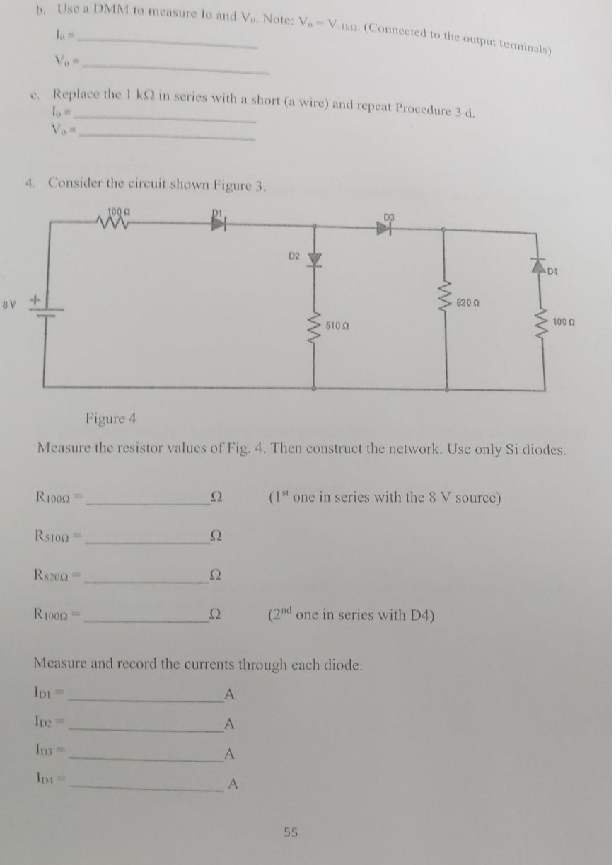 b. Use a DMM to measure to and \( V_{0 .} \). Note: \( V_{0}=V_{\text {. the. }} \) (Connected to the output terminals)
\( \m
