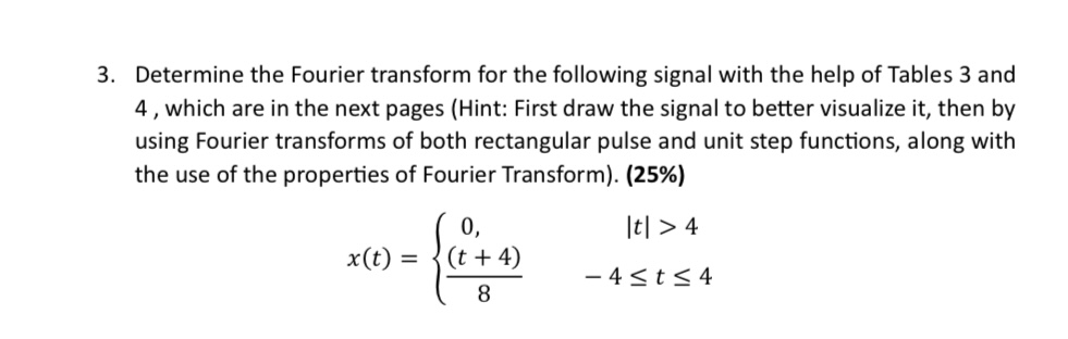 Solved Determine The Fourier Transform For The Following | Chegg.com