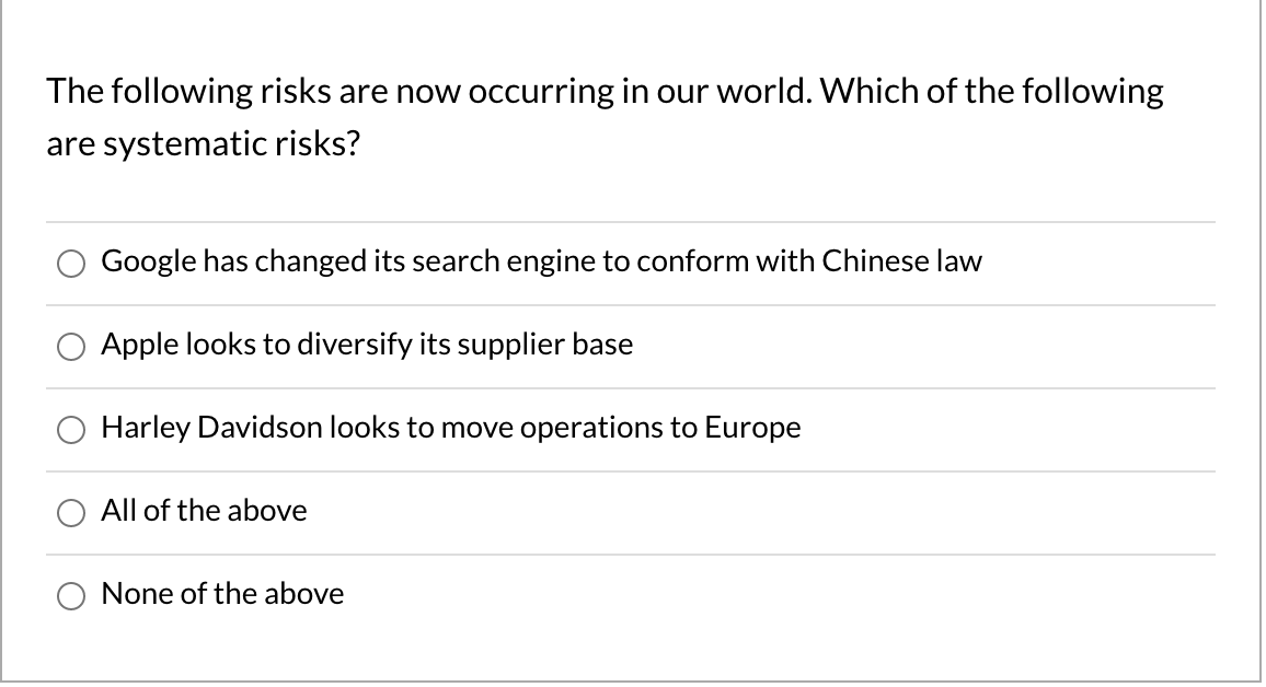 Solved The Following Risks Are Now Occurring In Our World Chegg Solved The Following Risks Are Now Occurring In Our World Chegg