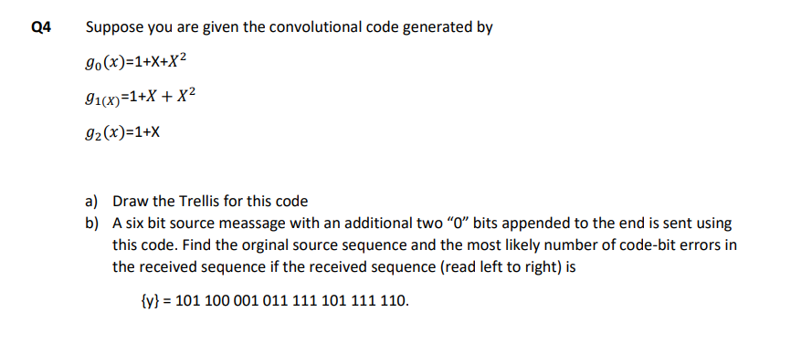 4 Suppose You Are Given The Convolutional Code | Chegg.com