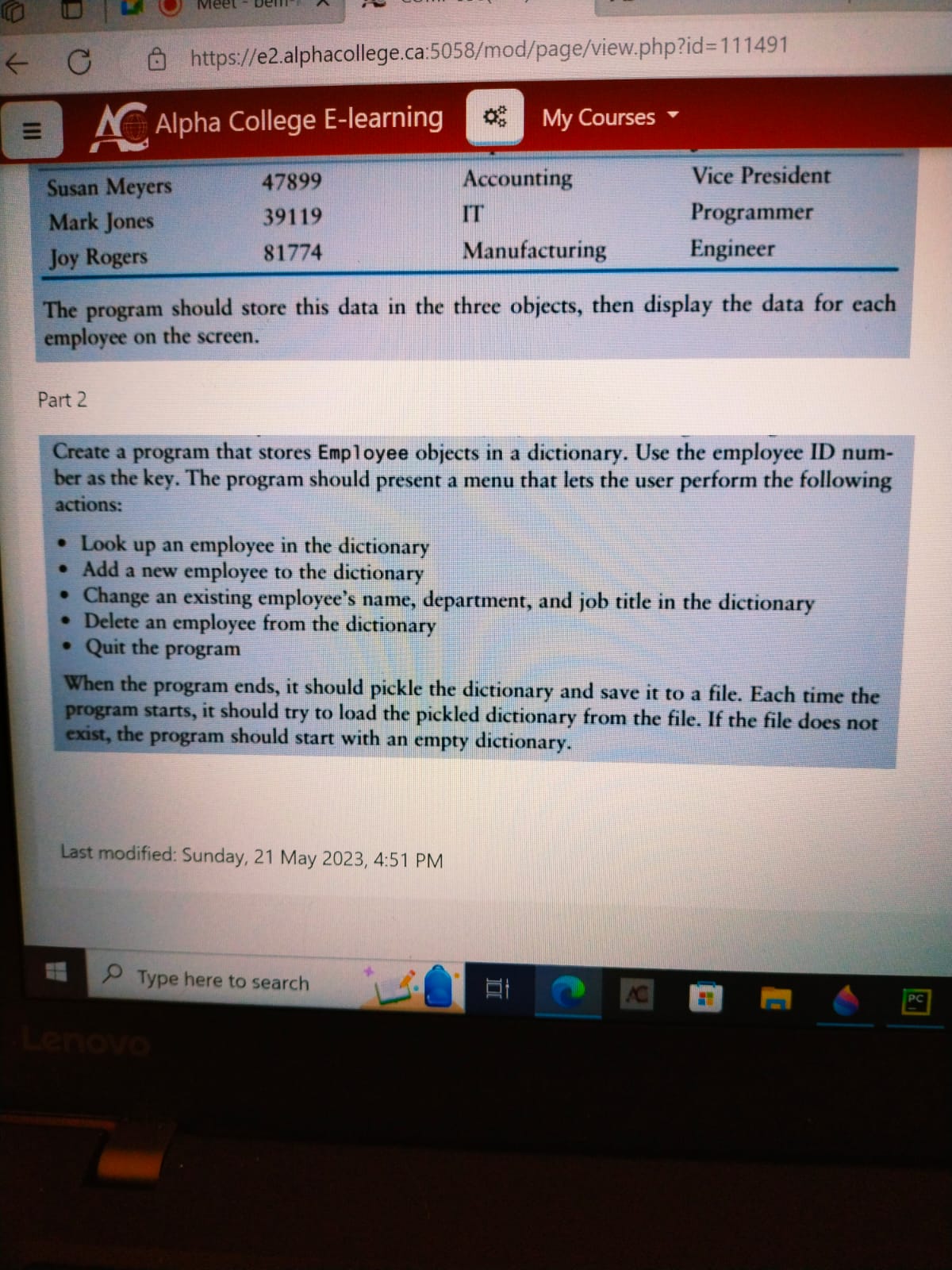 Solved The program should store this data in the three | Chegg.com