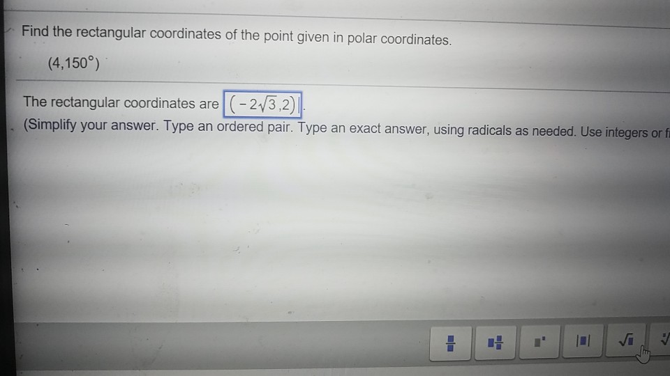 Solved Find the rectangular coordinates of the point given | Chegg.com