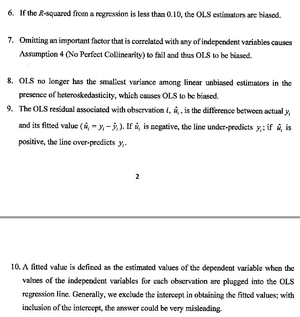 6 If The R Squared From A Regression Is Less Than Chegg Com