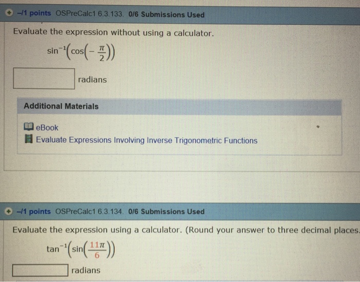 Solved Evaluate the expression without using a calculator.