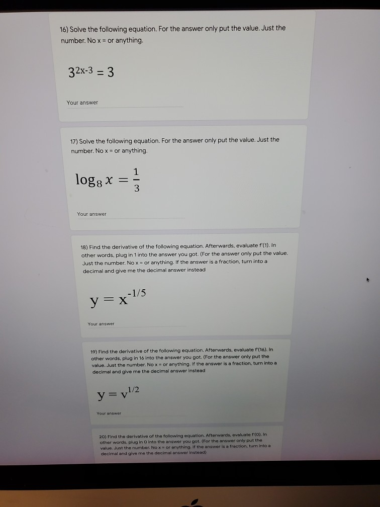 Solved 16) Solve the following equation. For the answer only | Chegg.com