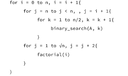 Solved for i = 0 ton, i = i + l{ for j = n to j | Chegg.com
