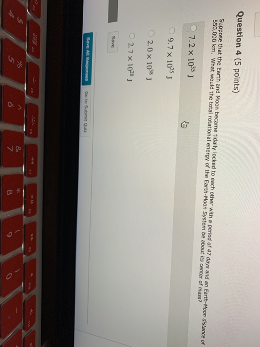 Solved Question 4 (5 points) Suppose that the Earth and Moon | Chegg.com
