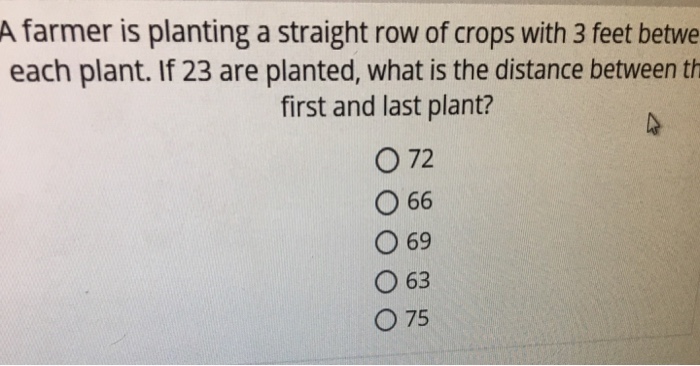 Solved A farmer is planting a straight row of crops with 3 Chegg