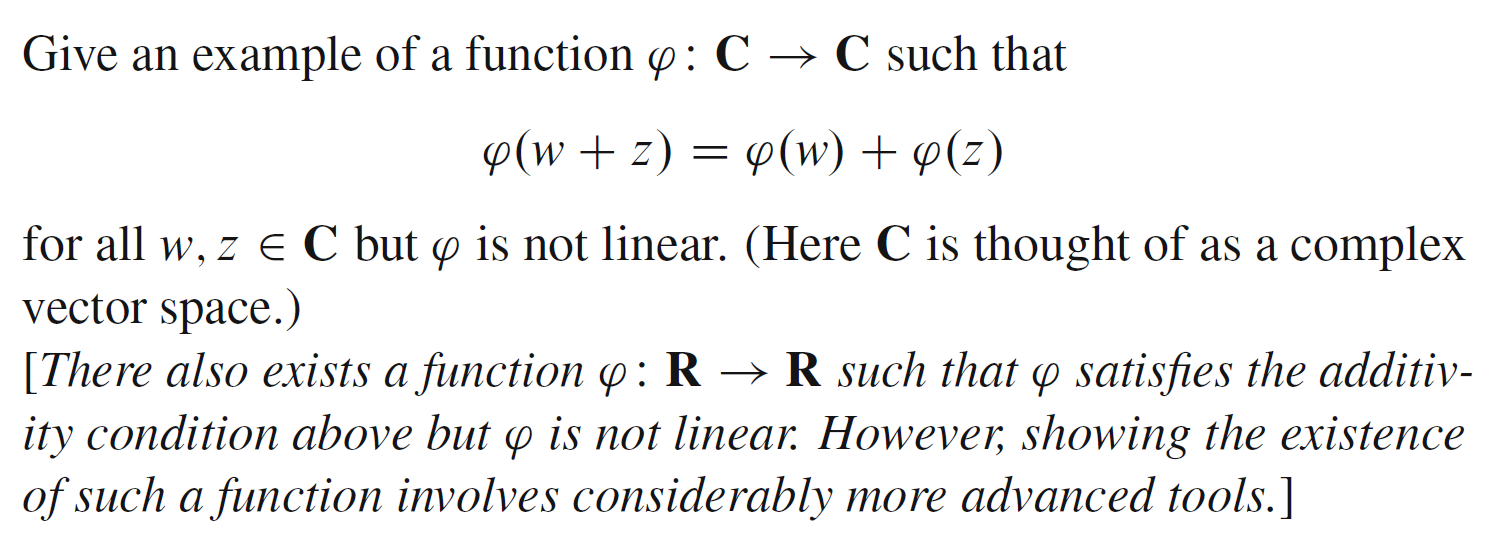 Solved Give an example of a function :C → C such that (w + | Chegg.com