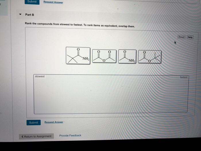 Solved Part A Rank the compounds from slowest to fastest. To | Chegg.com