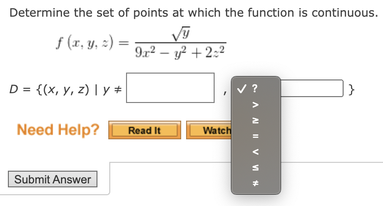 Solved Determine the set of points at which the function is | Chegg.com