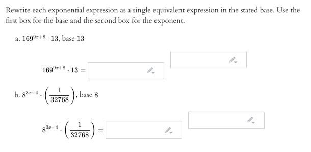 Solved Rewrite each exponential expression as a single | Chegg.com