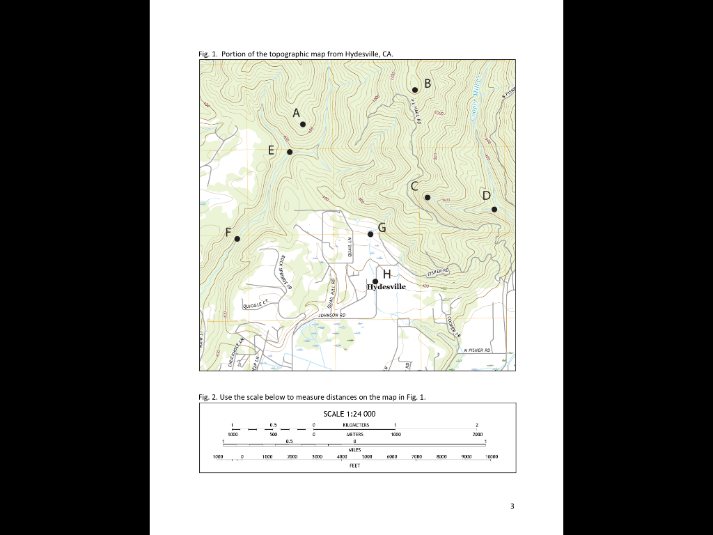 Solved Fig. 1. Portion of the topographic map from