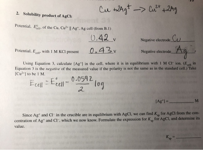 Solved B. Effect of Concentration on Cell Potentials 1. | Chegg.com