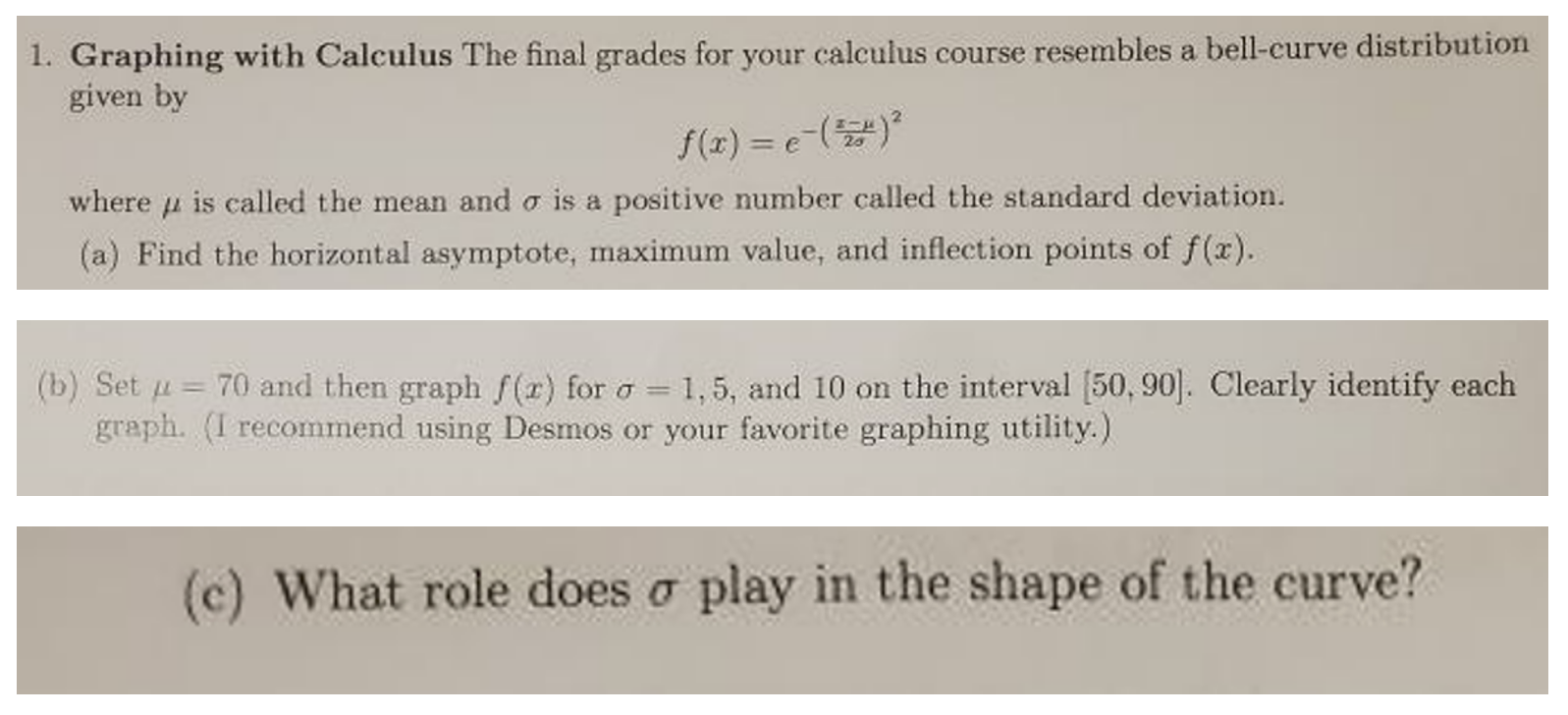 Solved 1. Graphing with Calculus The final grades for your