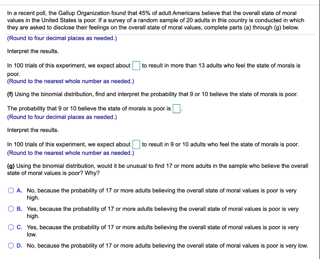 solved-in-a-recent-poll-the-gallup-organization-found-that-chegg