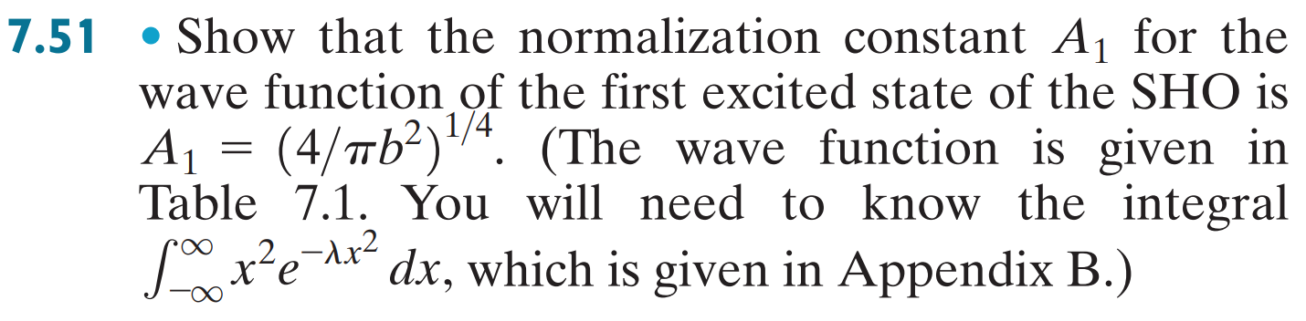7.51 = • Show that the normalization constant Aį for | Chegg.com