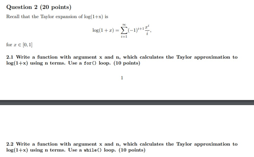 Solved Question 2 Points Recall That The Taylor Expa Chegg Com