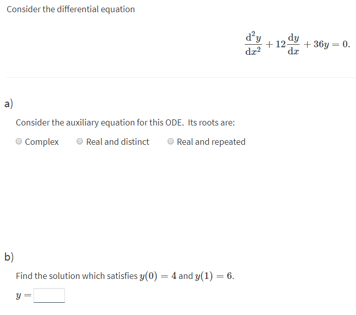 Solved Consider the differential equation dạy dy + 12 dr2 | Chegg.com