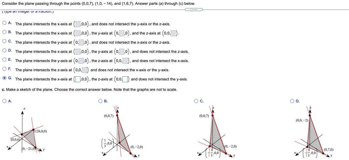 Solved Consider the plane passing through the points | Chegg.com