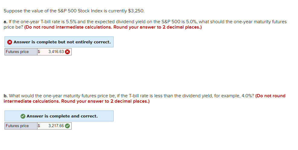 Solved Suppose The Value Of The S P 500 Stock Index Is Cu Chegg Com