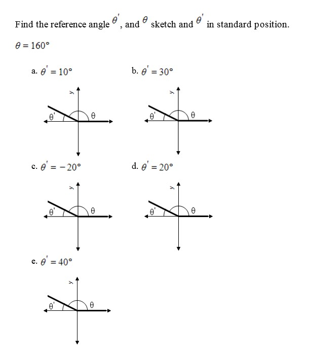 Solved e and sketch and A in standard position Find the | Chegg.com