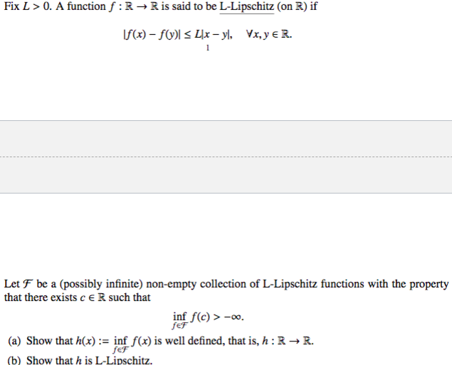 Solved Fix L 0 A Function F R R Is Said To Be L Lipschitz