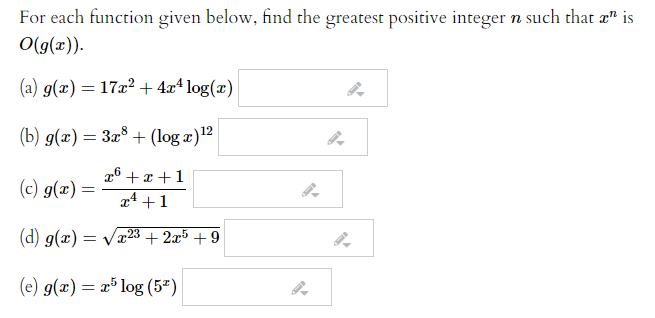 Solved For Each Function Given Below Find The Greatest P Chegg Com