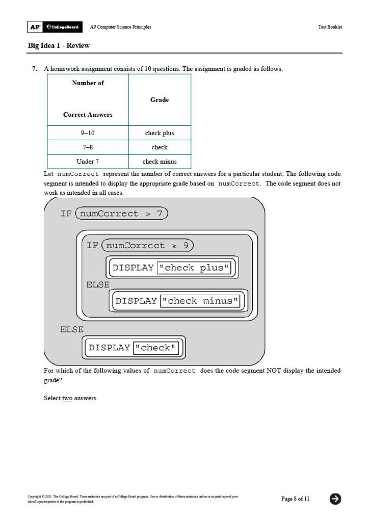 ap computer science principles homework