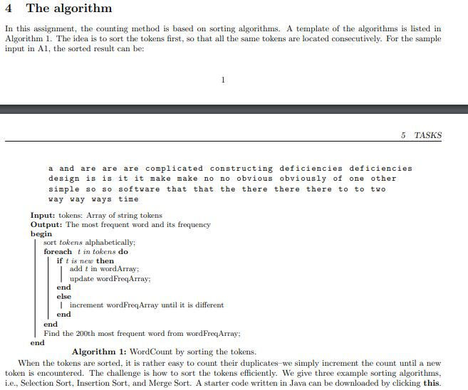 algorithm sorting assignment