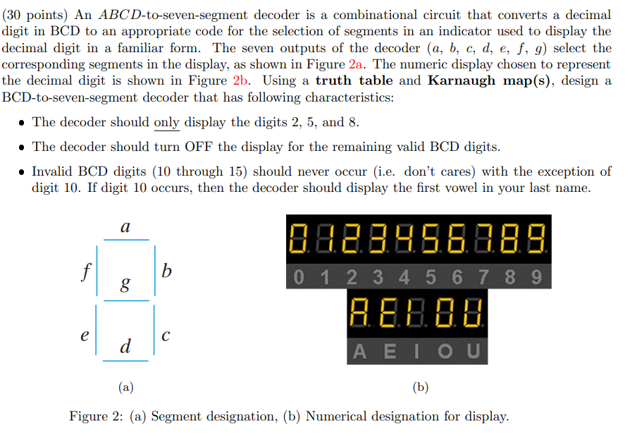 Solved An Abcd To Seven Segment Decoder Is A Combinational 0771