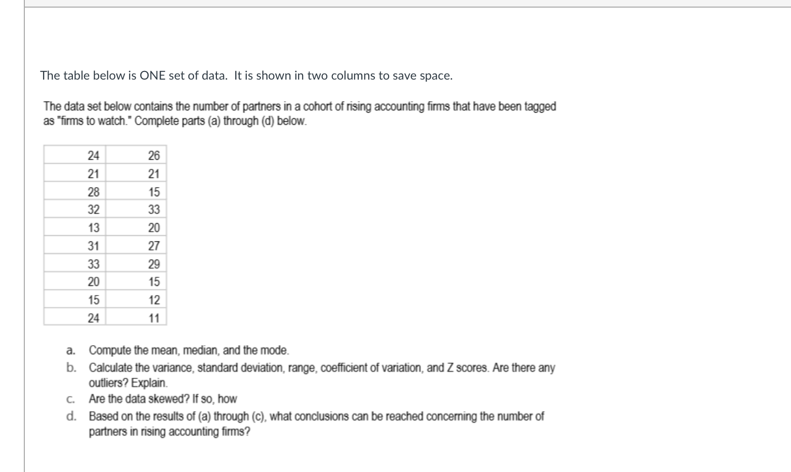 Solved he data in the table below are the result of a