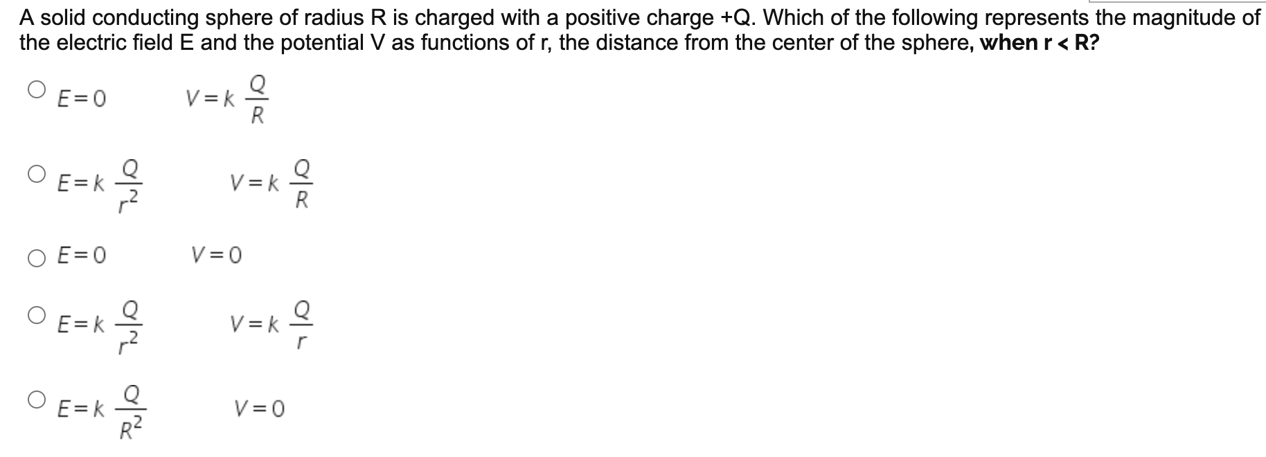 Solved A solid conducting sphere of radius R is charged with | Chegg.com