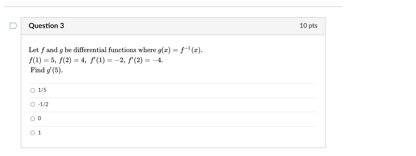 Solved Question 3 10 pts Let f and g be differential | Chegg.com