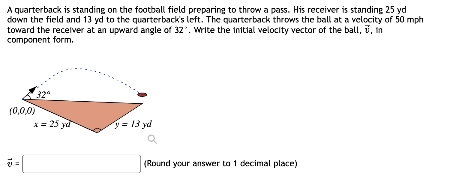 Solved A quarterback is standing on the football field