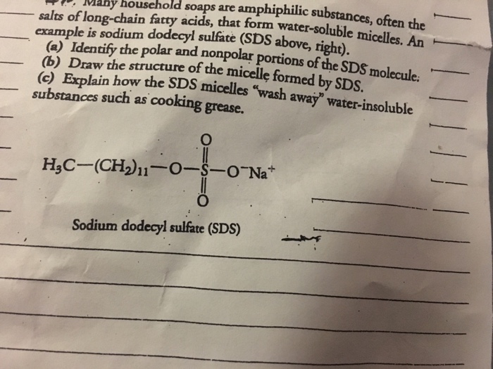 Solved Many household soaps are amphiphilic, often the salts